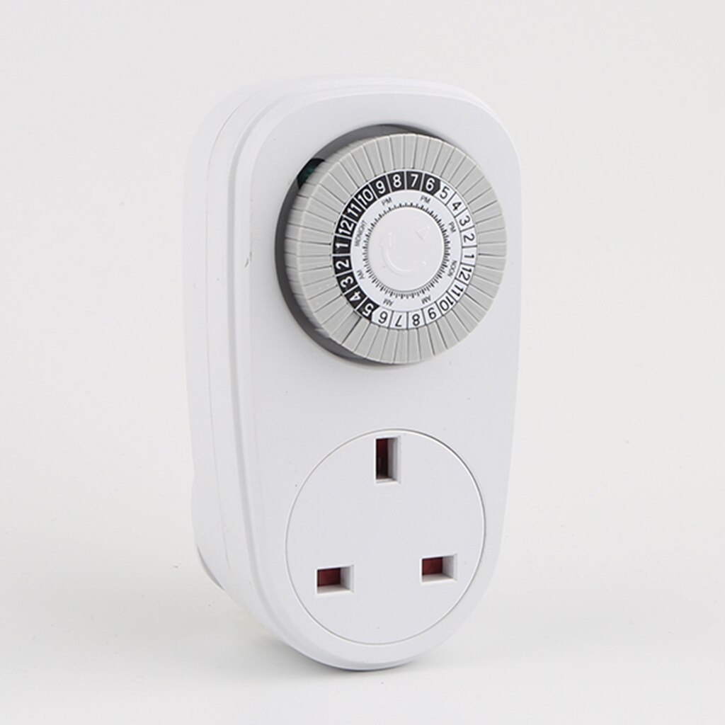 UK Plug In Mechanical Timer Wall Socket 24H Eletric Home Interval Clock Switch Socket Panel