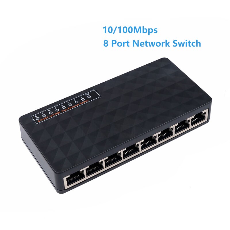 8Port Gigabit Switch Ethernet Smart Switcher High Performance1000Mbps Ethernet Network Switch RJ45 Hub Internet Splitter: 8 Port 100Mbps