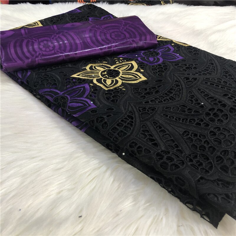 Bazin africain, tissu en brocart Riche, 5yards/lot de mélanges brodés, coton et dentelle de suisse, tissu en dentelle Damask Shadda guinée brocart: 17