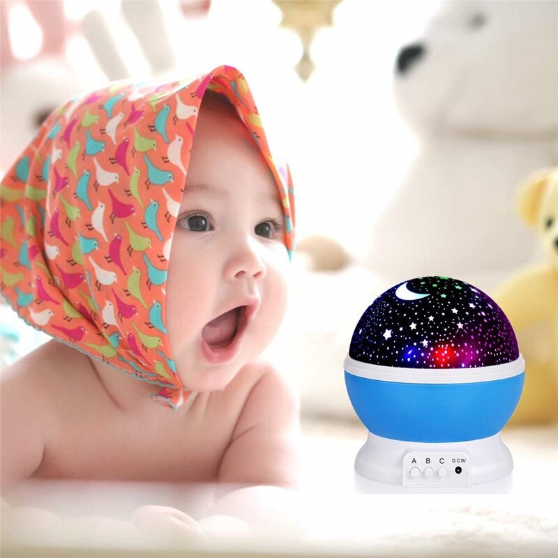 Blue Star Night Light Projector, Kleurrijke Night Lamp Voor Kinderen Kinderen Roterende Romantische Magische Aanwezig Toys Slapen Aid