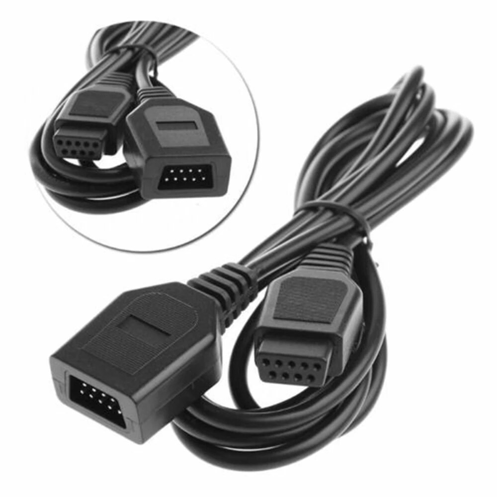 10 Pcs 9 Pin 1.8M/6FT Extension Cable Cord For Sega Genesis 2 Controllers Handle Grip