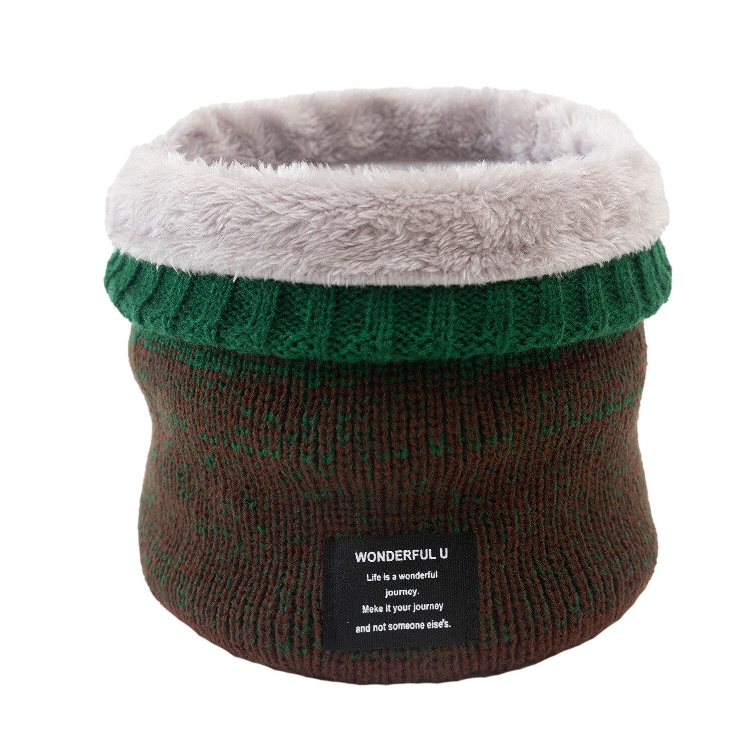 Winter Unisex Warm Knitted Ring Scarf Fleece Inside Elastic Knit Plush Scarves Men Women Thick Warmers Cotton Snood Neck Ring: 6