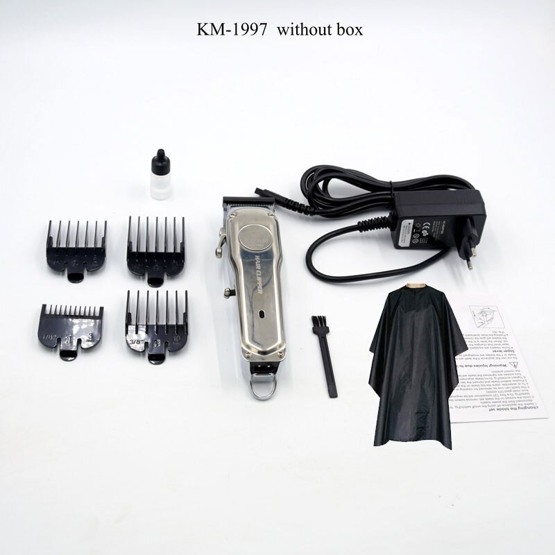 Kemei 1996 tout-métal tondeuse à cheveux électrique pousser cisaillement sans fil tondeuse pour hommes puissant coupe de cheveux Machine: 1997 without box