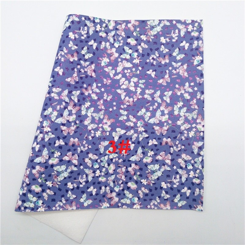 Glitterwishcome 21X29CM A4 Size Vinyl Voor Bogen Gedrukt Vlinder Lederen Fabirc Faux Lederen Lakens Voor Bows, GM3028A: 3