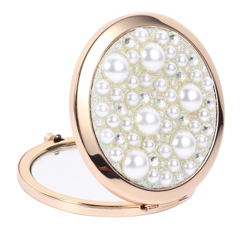 1pc Makeup Mirror Double Sided Mirror Compact Mirror Pocket Mirror: Golden