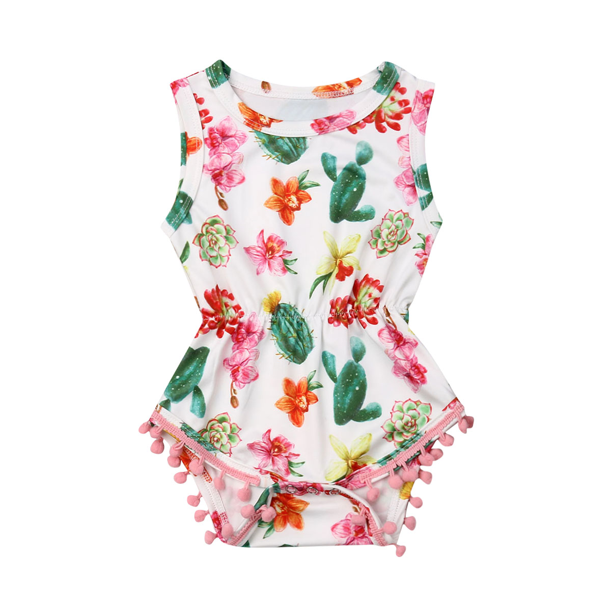 ropa de bebé de verano recién nacido chico bebé niñas flor de Cactus mono sin mangas de monos trajes casuales traje