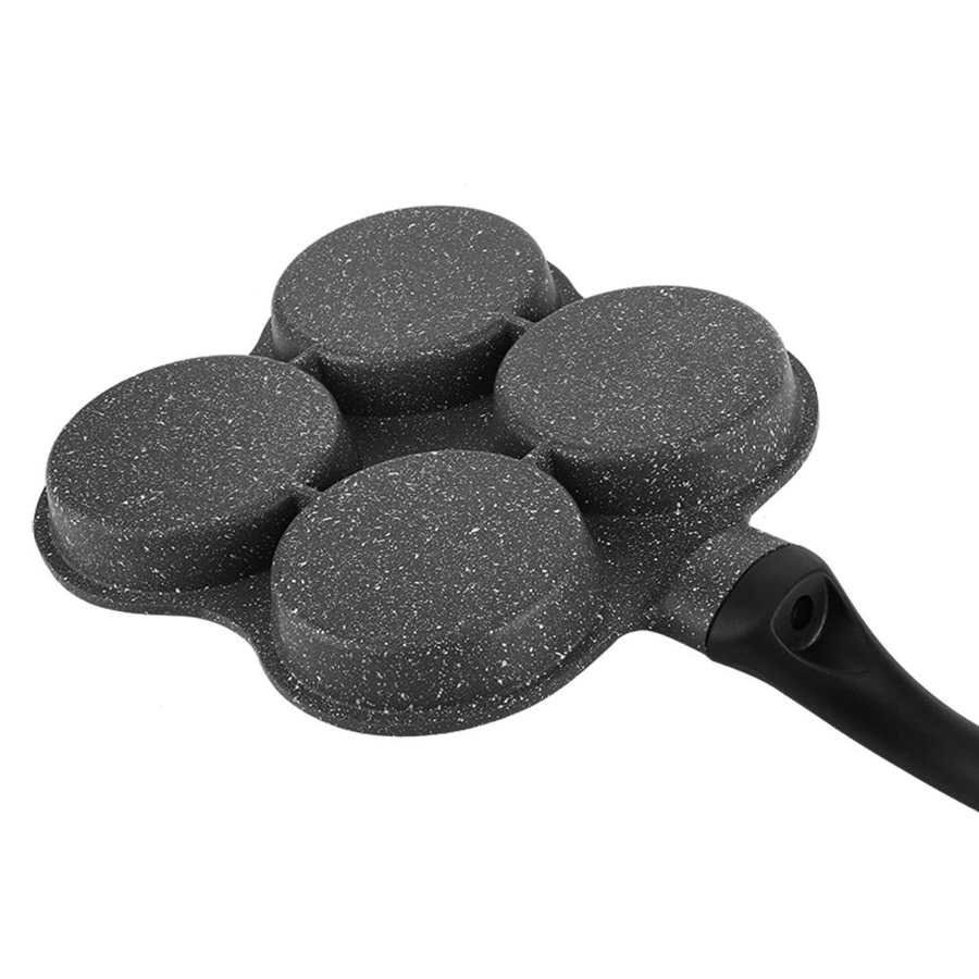 RIOVARM 4-gats hartvormige eierpan, antiaanbaklaag, graniet, kleine pannen, inductie, braadpan, creatieve schattige omeletpan zonder PFOA, gezonde pannenkoekenpan voor het ontbijt