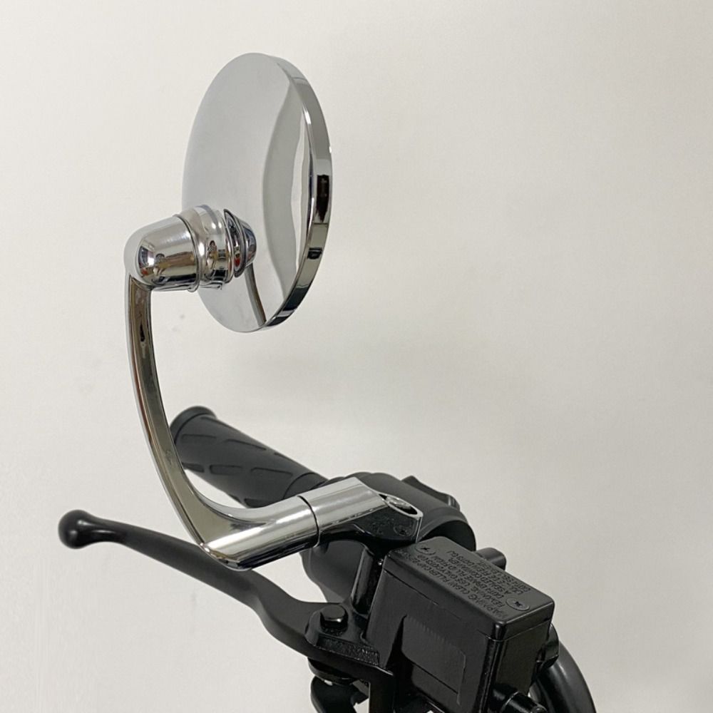 Rétroviseur Rond Rétro pour Moto, Rétroviseurs Latéraux Convexes, Réflecteur Argenté Universel,