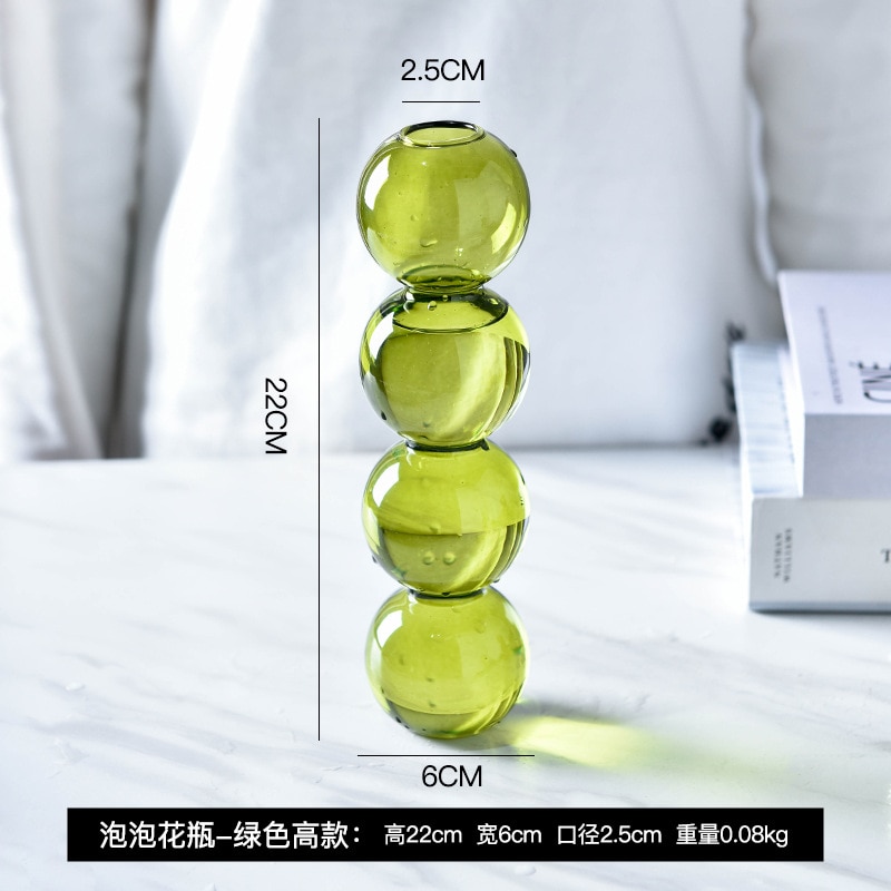Kristallkula bubbla glas vas blomsterarrangemang hydroponics boll glas konst blomma ware heminredning blommig diy: 4 grön boll