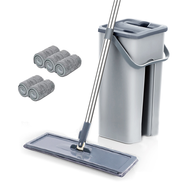 Hände Freie quetschen Mopp mit Eimer 360 Rotierenden Flache Boden Mops Heimat Küche Haushalt Reinigung Mops Nass oder Trocken Nutzung