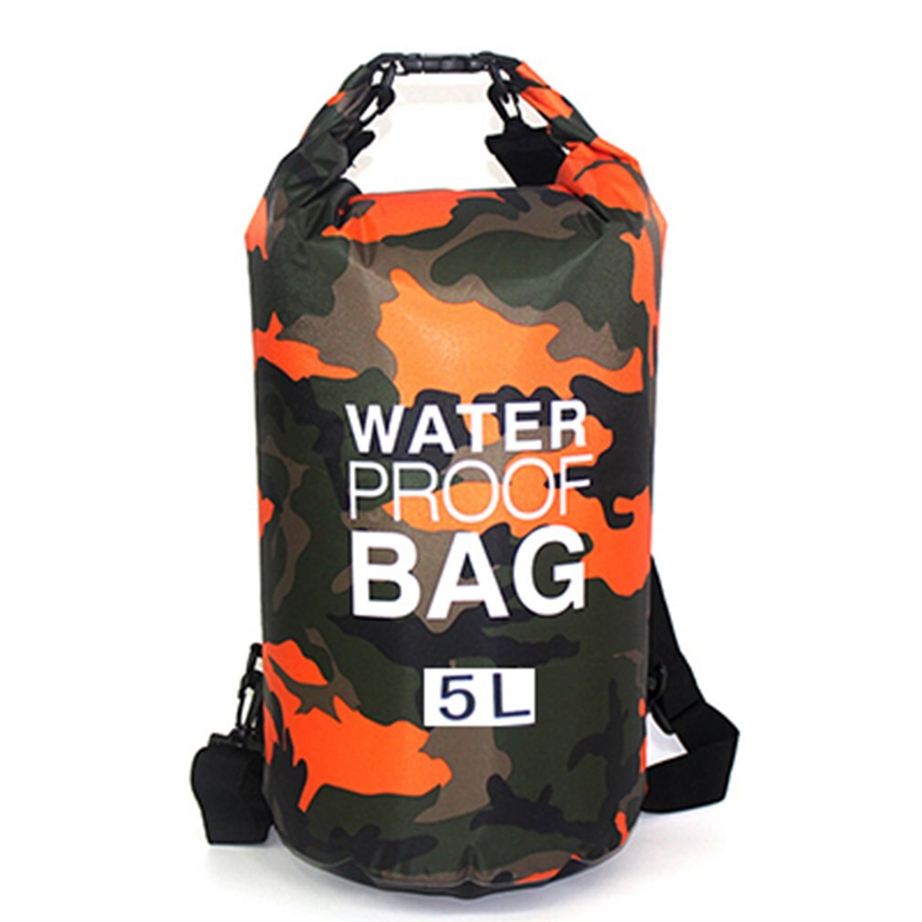 Bolsa de camuflaje para exteriores, portátil, para Rafting, buceo, bolsa de PVC, impermeable, plegable, bolsa de almacenamiento para natación, para senderismo en Río: orange 10L