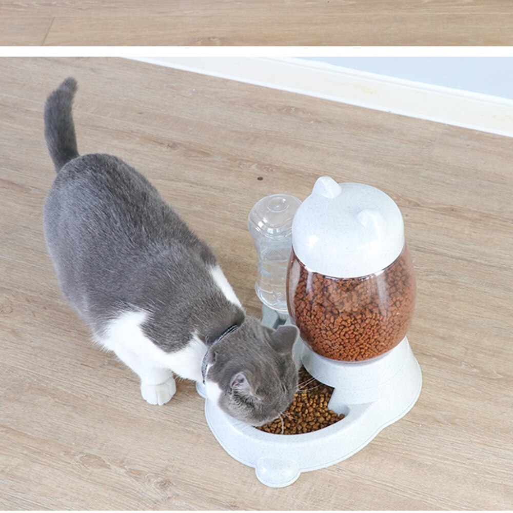 2.2l automatische voerbakken voor honden en katten, voerbak voor katten met drinkfontein, voerbak voor kittens, voerbak voor langzaam eten, huisdierbenodigdheden