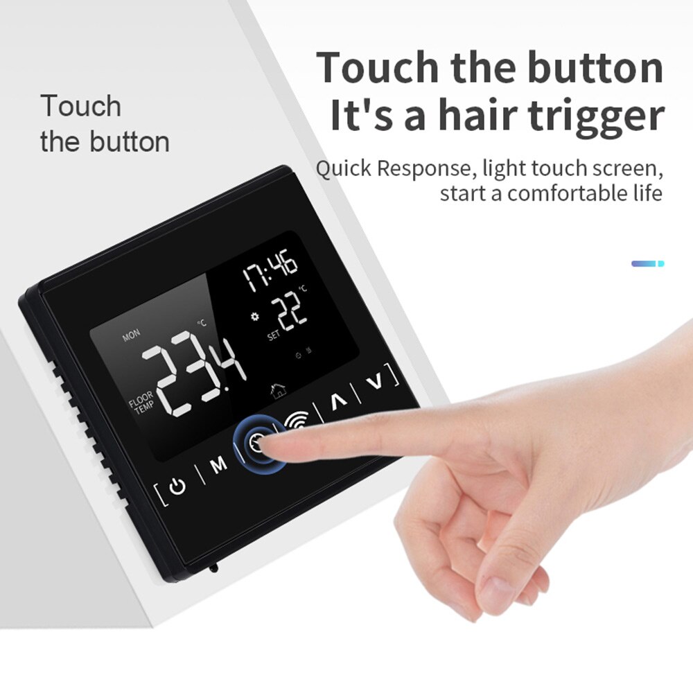Wifi Thermostat Wireless Smart Temperature Controller LCD Touch Screen Programmable Thermostat Electric Floor Heating Thermostat