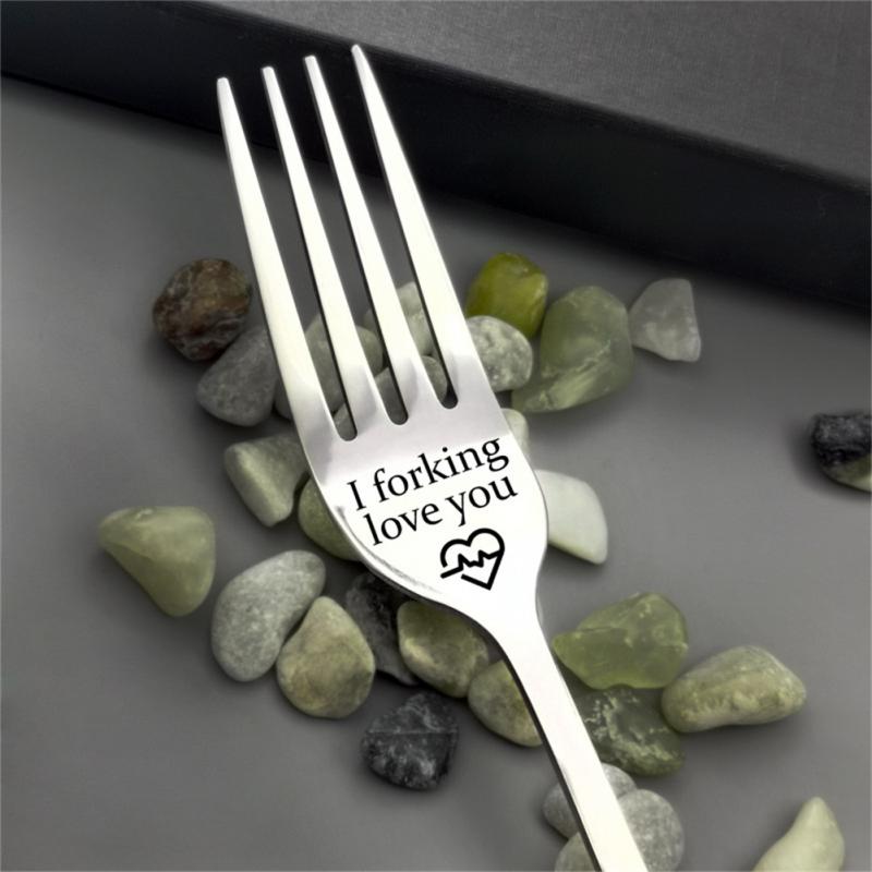 Fork With Blessing Words Stainless Steel Blessings Fork For Relatives Tableware Funny Engraved Fork For Boyfriend: 01