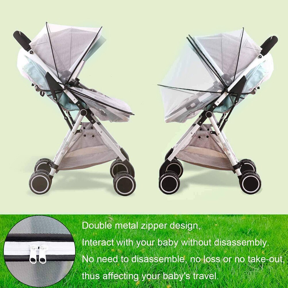 Universal- Moskito Netz Baby Kinderwagen Insekt Netz mit Reißverschluss für Tragetasche Baby-reisebett Kinderwagen
