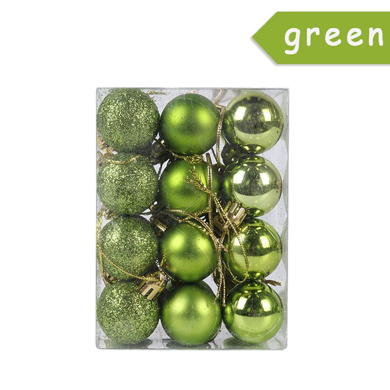 WEIGAO 24pcs Christmas Tree toys Decorations Ball Bauble Xmas Party Hanging Ball Ornaments Decorations for Home Year Navidad: 24pcs green ball