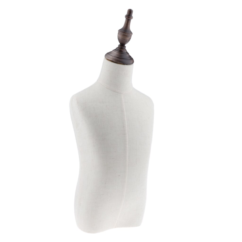 4 Year Old Child Kids Mannequin Body Torso Store Display Dress Form White Linen Fabric Cover with Mount Hole