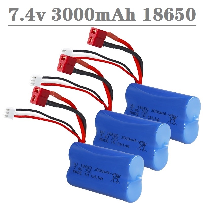 Batterie Pour Wltoys 144001 A959-B A969-B A979-B K929-B 12428 12423 10428 RC Voiture Pièces De Rechange 18650 2S 7.4V 3000mah lipo Batterie