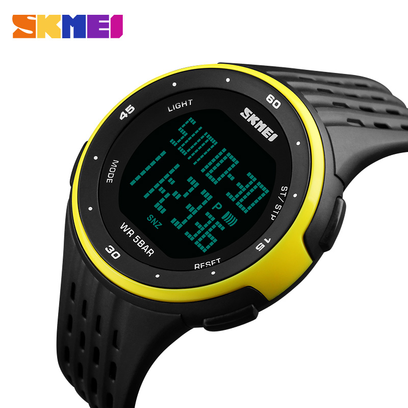 Skmei menn sport digitale klokker stor urskive ledet vise armbåndsur kronograf kalender bakgrunnsbelysning alarm relogio masculino 1219