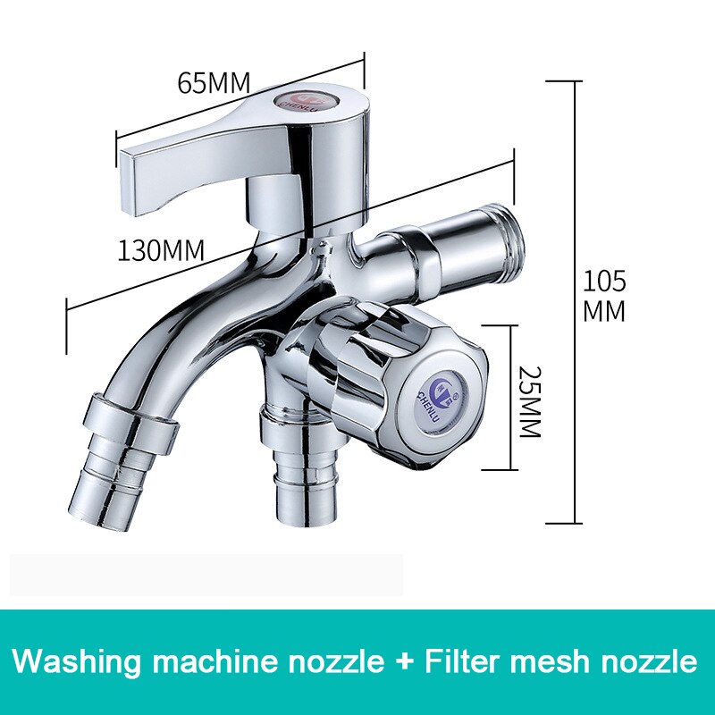 Washing Machine Faucet Machine Mop Pool Taps Home Washing Machine Tap Zinc Alloy Garden Bibcock for Home Bibcocks: Double head-01