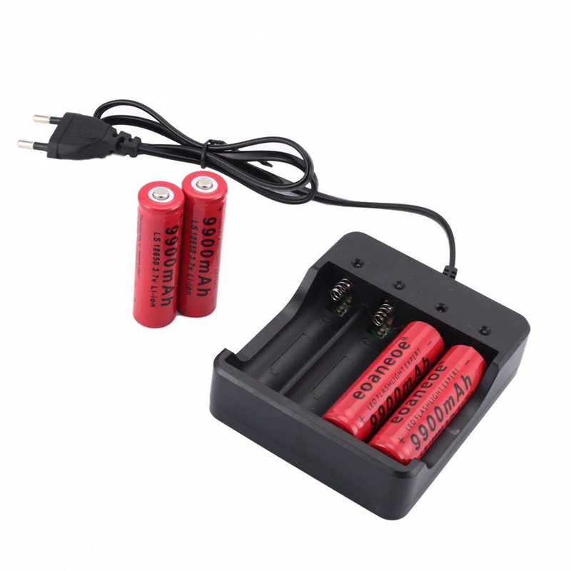 Chargeur de batterie 18650 prise US/EU 4 emplacements intelligents avec protection contre les courts-circuits pour batterie rechargeable lithium-ion 4*18650