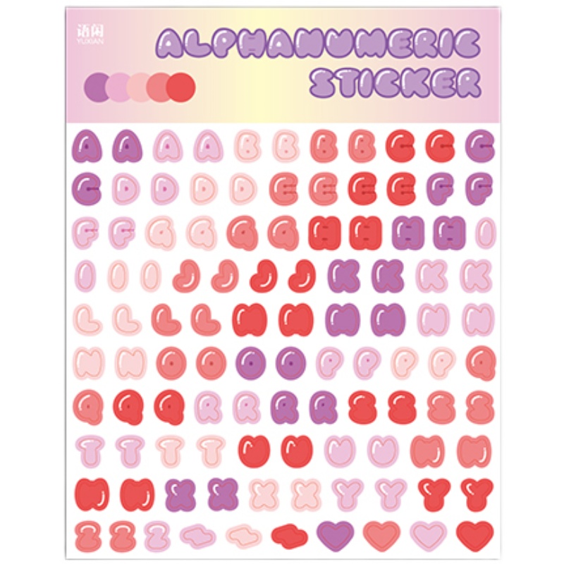 3pcs/lot Candy Stickers Alphabet Stickers A to Z Self Adhesive Letter Stickers Scrapbook Decoration School Office Stationery