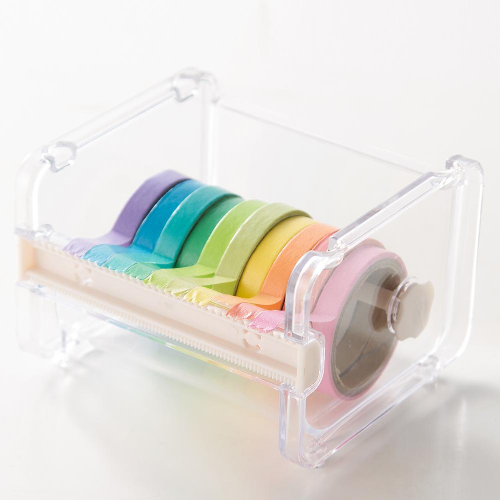 Portable Tape Division Tape Cutter Office Desktop Stationery Storage Box Holder Tape Dispenser Tape Cutter Office Supplies