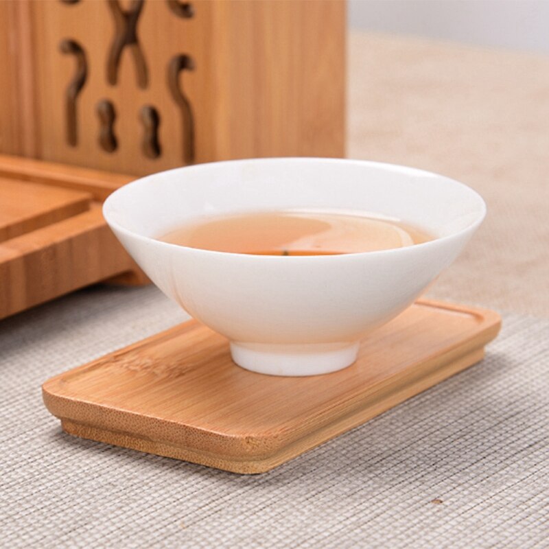 Chinese Style Tea Ceremony Six Gentleman Tea Set Tea Table Solid Wood Bamboo Utensils Kung Fu Tea Combination Accessories Long C