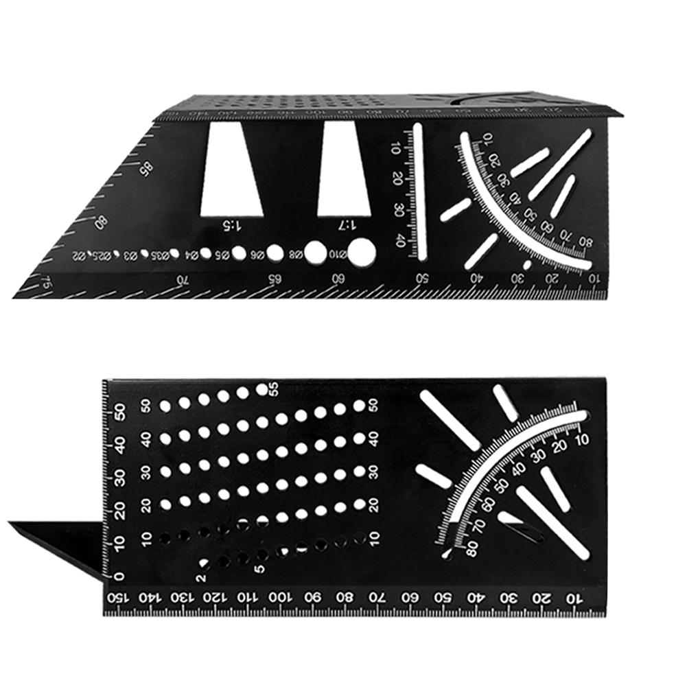 Plantilla de marcado de cola de pato, marcador de guía práctica de calibración de ángulo Vertical para carpintería, de aleación de aluminio negro