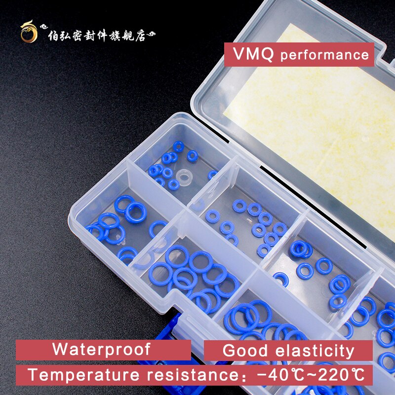 Blue Silicone rubber O-Ring Thickness 1.5mm Ring Seal Silicon Sealing O-rings VMQ Washer oring set Assortment Kit Set O Ring