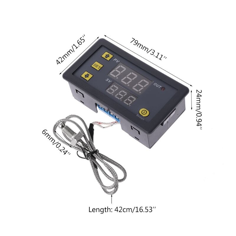 Digital temperaturregulator  -60 ~ 500 ℃ k-type  m6 sonde termoelement sensor integreret termostat