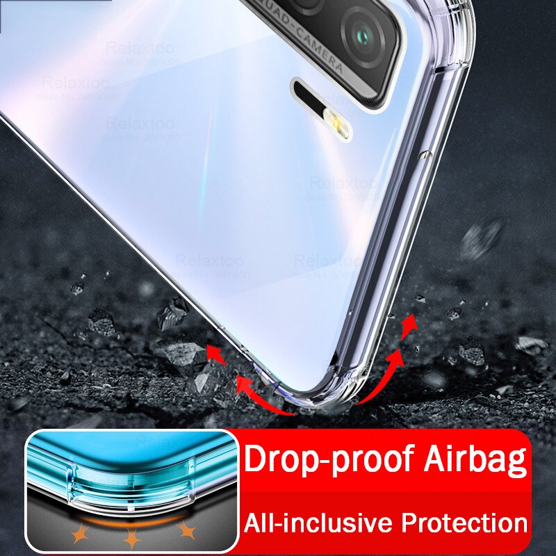 Caso de Huawei P40 Lite 5G de silicona suave de lujo transparente cuatro esquina Airbag para P40 Lite 5G caso de 6,5"