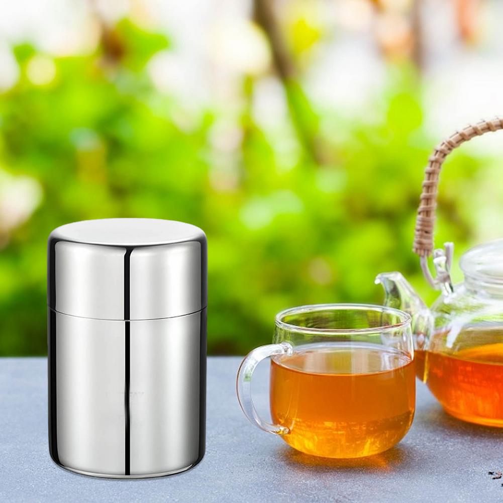 Tea Pot Canister Tin Container With Airtight Lid For Loose Tea 100% Brand 304 Stainless Steel Double-layer Sealing 400 500ml