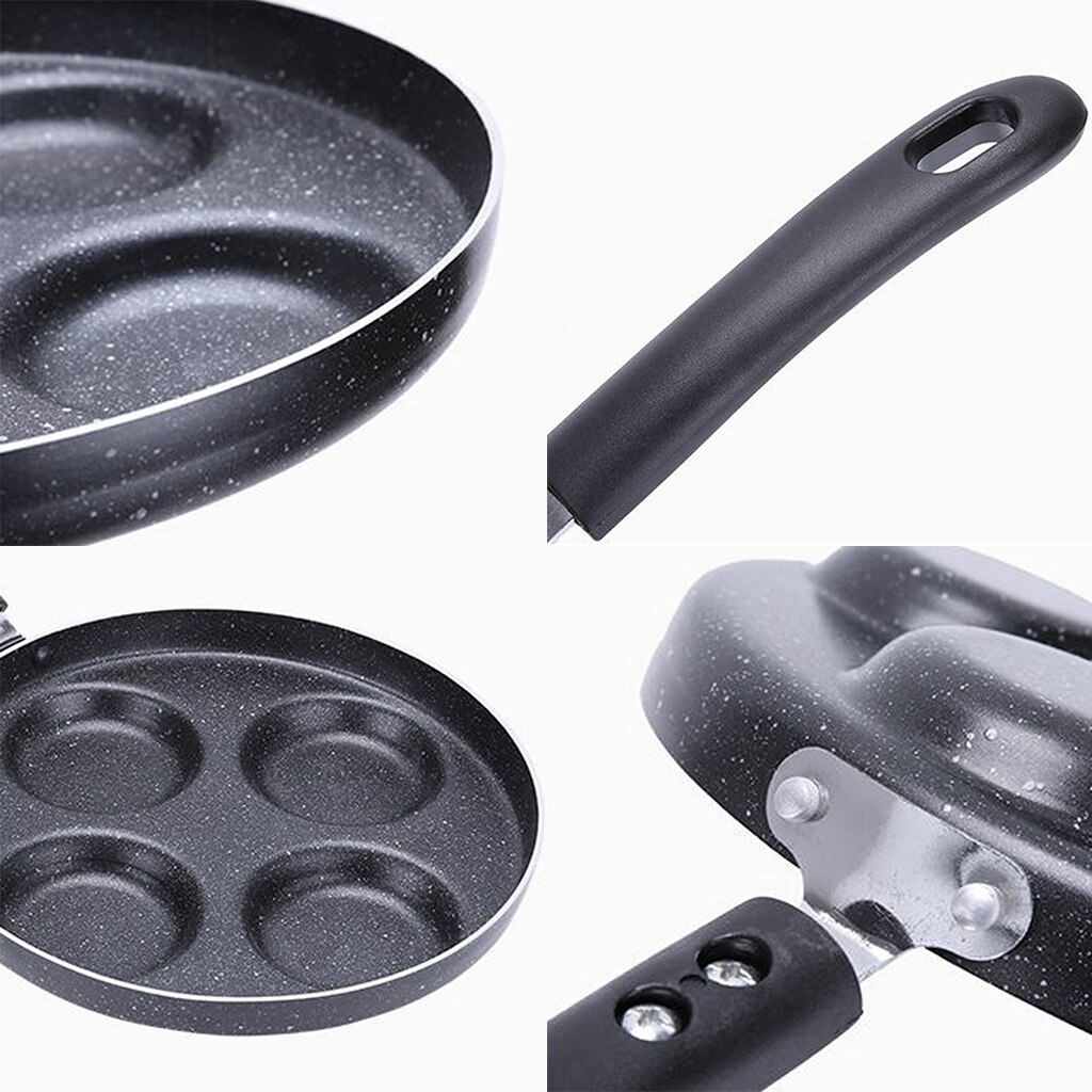 4 In 1 Egg Pancake Multi Sectional Frying Pan 4 Dimples Hole Frypan 24cm
