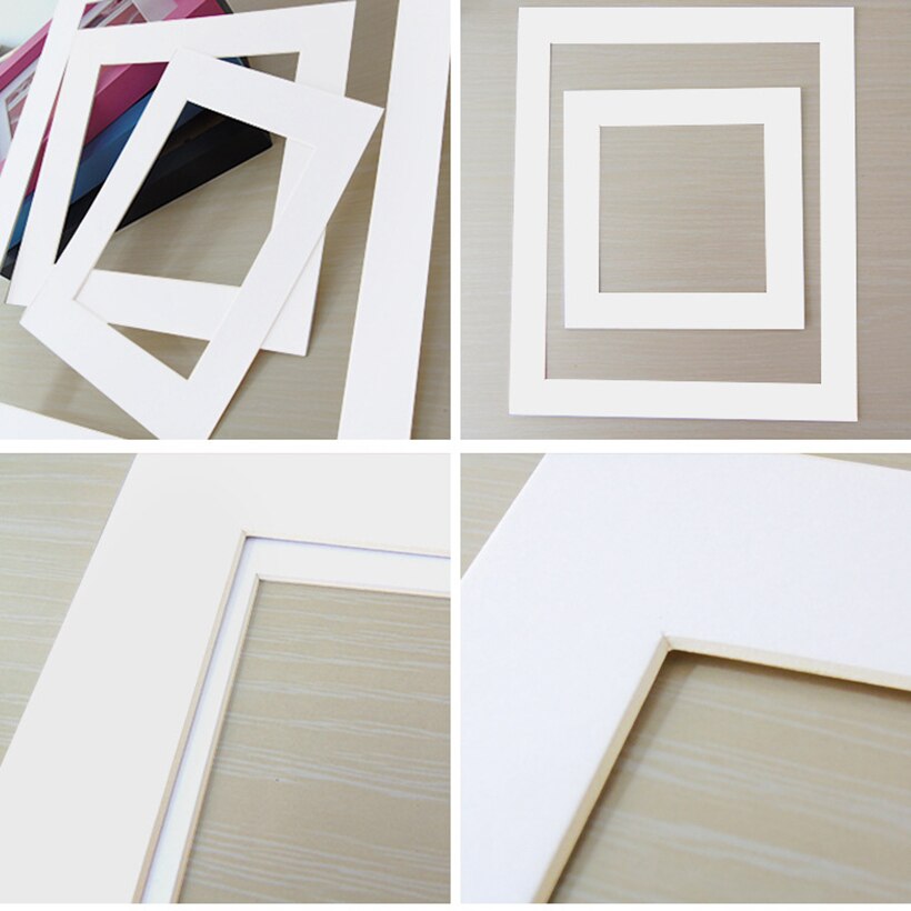 15Pcs White Photo Mats Rectangle Paper Mounts For 6/7/8/10/16 inch A4 A3 Picture Frames Photo Decor Photo Mat Paper Photo Frame