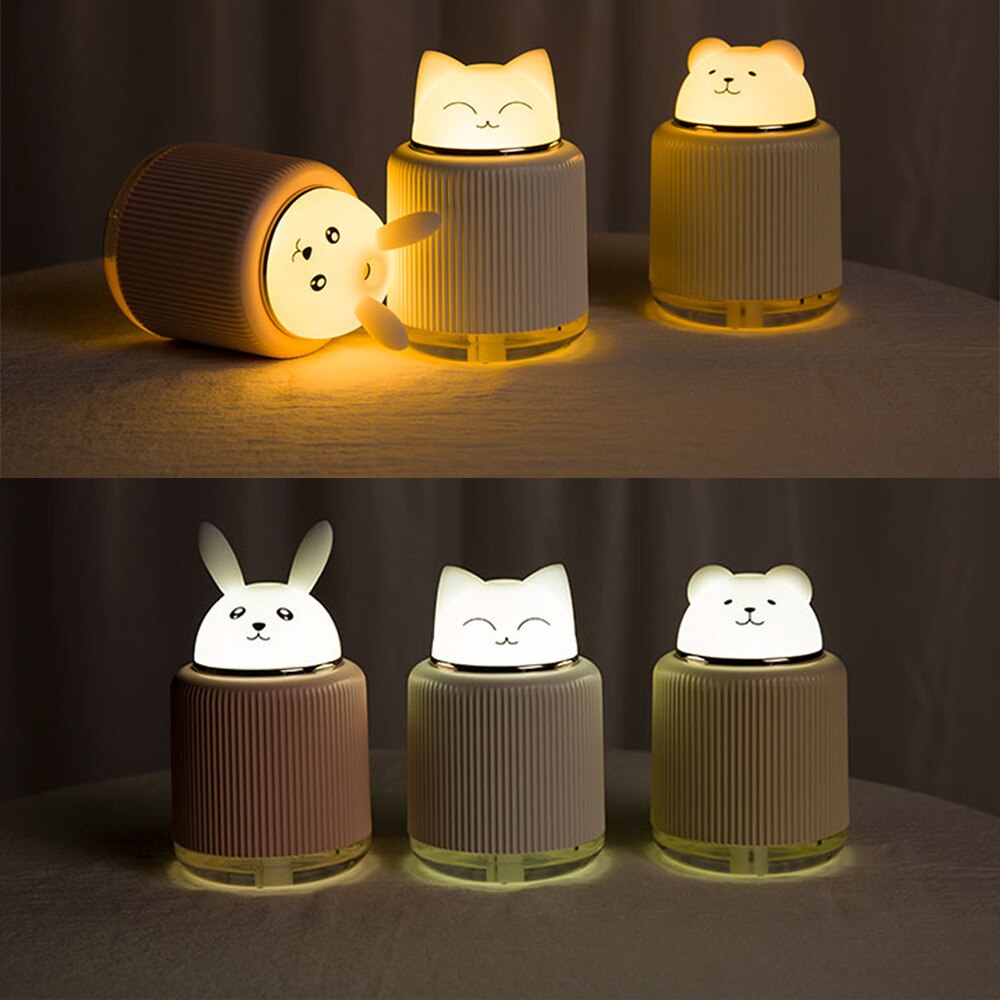 Luchtbevochtiger, 220 ml witte desktop-luchtbevochtiger Mini-geurverspreider USB-aangedreven luchtverdamper Essentiële olieverspreider Cool Mist Aroma- luchtbevochtiger voor thuiskantoor Slaapzaalauto