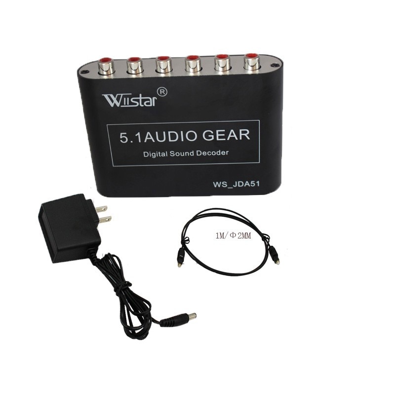 Wiistar 5.1 Digitale Audio Decoder SPDIF Coaxiale RCA DTS AC3 5.1 Analoge Decoder Converter Uitgang Adapter Surround geluid