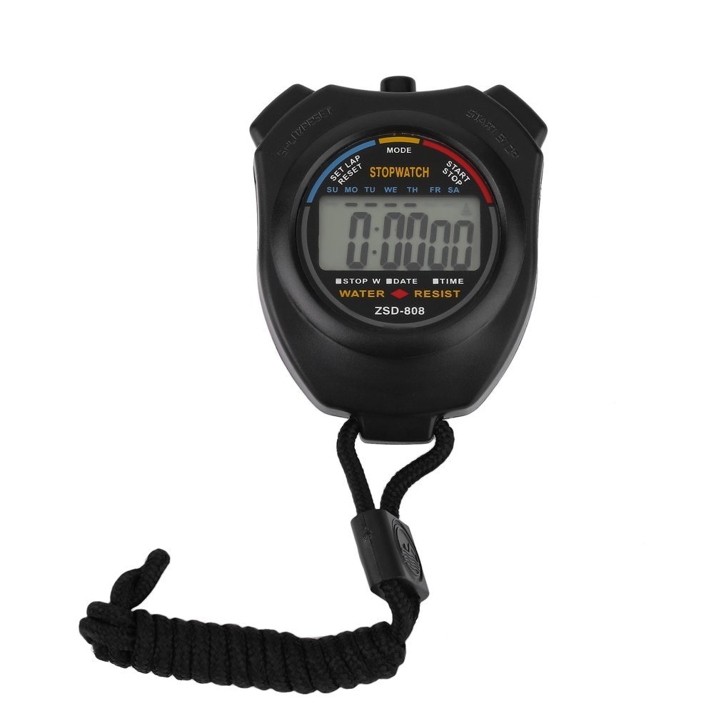 1pcs Stopwatch Chronograph Handheld Digital LCD Sports Counter Timer with Strap Worldwide