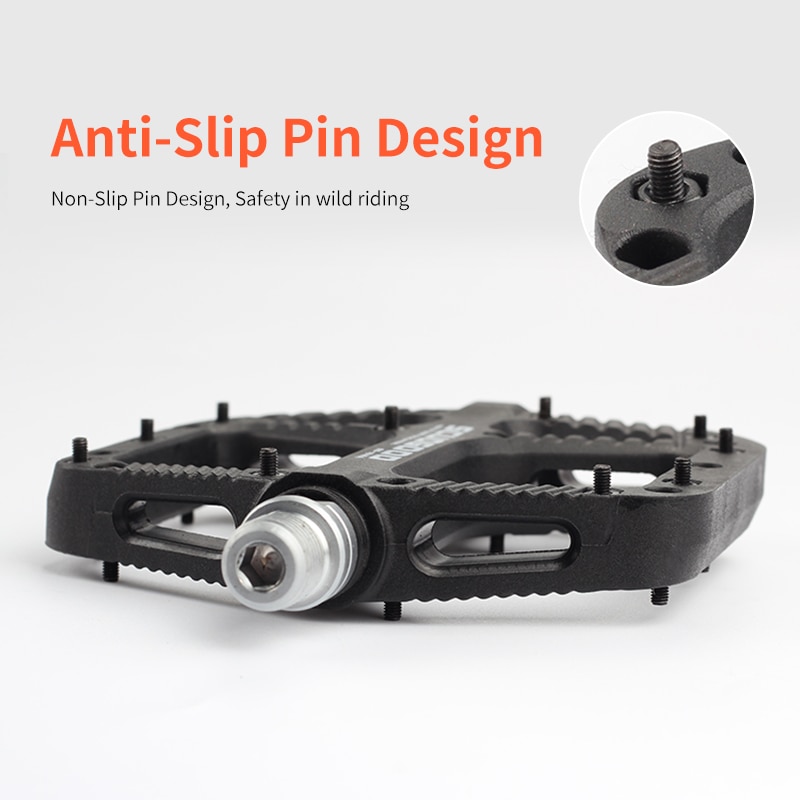 BIKEIN Pro bicicleta MTB bicicleta Pedal montaña pedales de bicicleta BMX plataforma de Nylon antideslizante pedales bicicleta plana grande Pedal partes