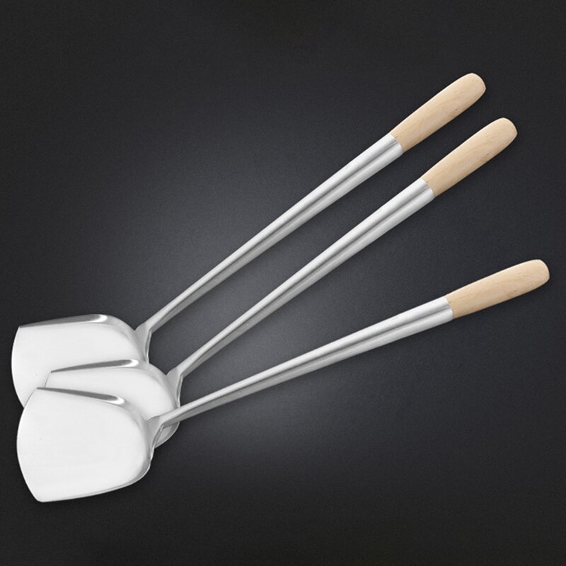 1PC manche en bois pelle acier inoxydable spatule cuisson pelle ustensiles de cuisine cuisine ustensiles de cuisine ustensiles de cuisine