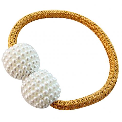 Abrazadera magnética para cortina, soporte de anillo para cortina, cuentas de perla de imitación, accesorios decorativos para el hogar: Golden