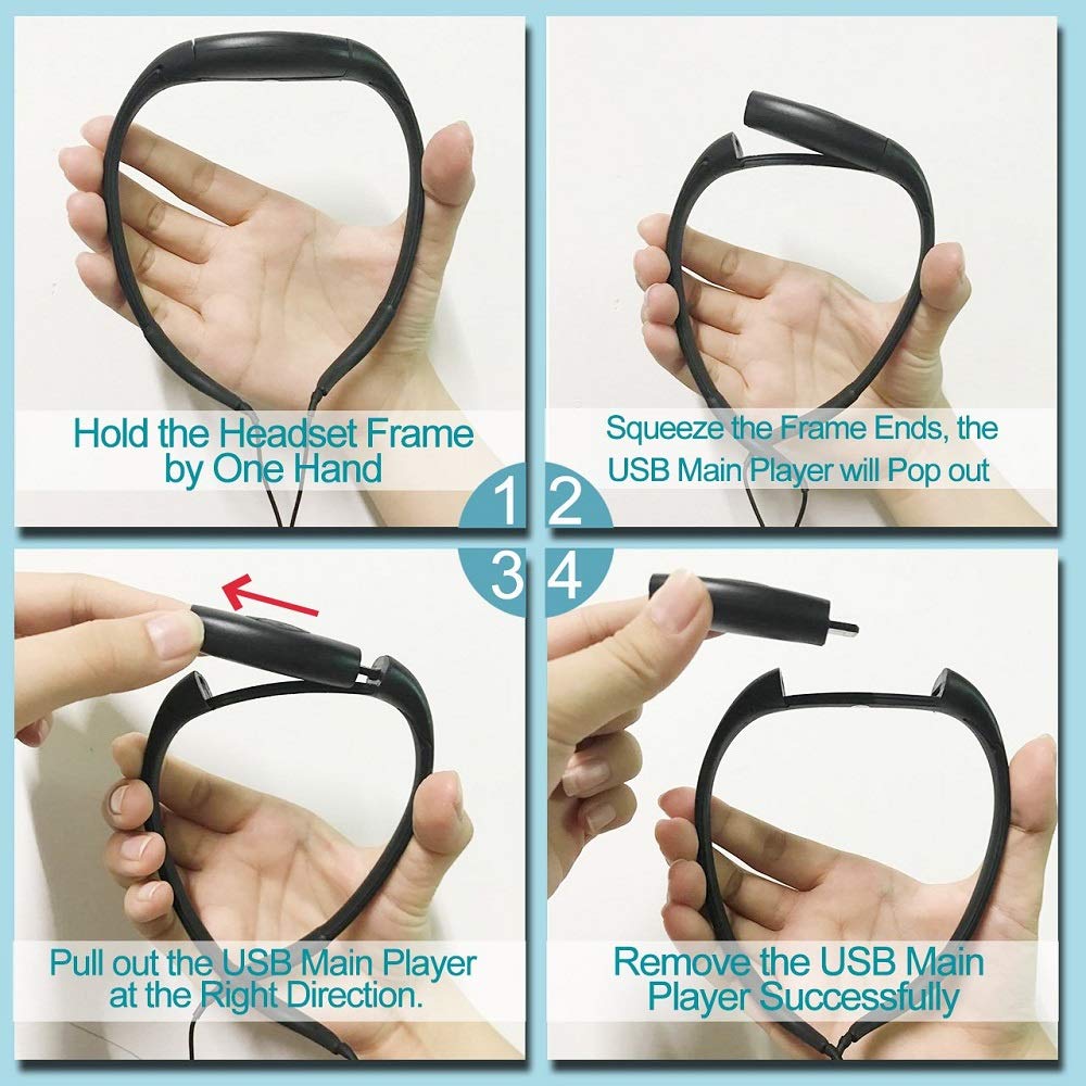 Tayogo 8G IPX8 Waterproof MP3 Newest Swimming Diving Music Player Built-in Player Neckband Stereo Sport Earhook Audio Headset