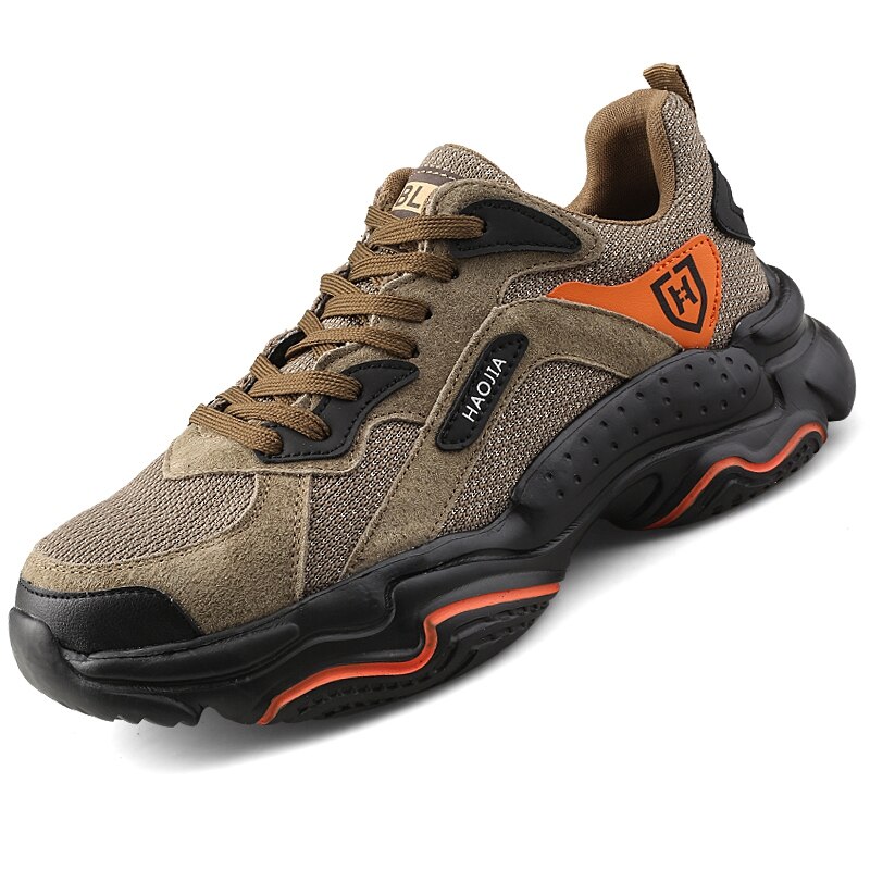 Männer und frauen Sicherheit Schuhe Arbeit Turnschuhe Stahl Kappe Kappe Lässig Männlichen Schuh Plus Größe JOY-228: brown shoes / 6