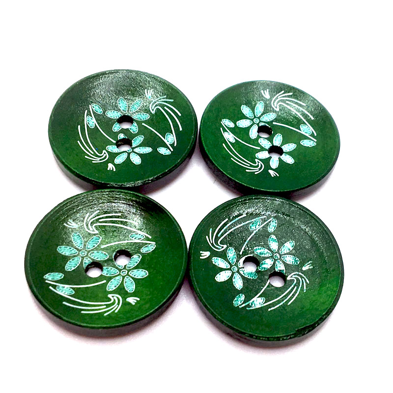 30Pcs 25/30Mm Grote Bloem Patroon Houten Knopen Voor Kleding Naaien Accessoires Ambachten Diy Scrapbooking Woondecoratie levert