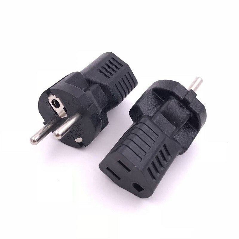 Europa naar DE VS Amerika Adapter, EU Male naar USA 3Pole Vrouwelijke AC Converter Nema 5-15R Vrouwelijke naar Europa CEE7/7 3Pole Male AC Adapter