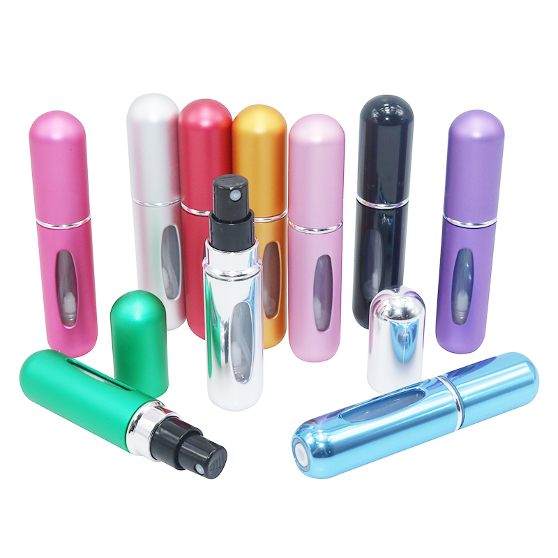 Refillable Mini Perfume Spray Bottle Aluminum Spray Nebulizer Portable Travel Cosmetic Container 5ml Perfume Bottle
