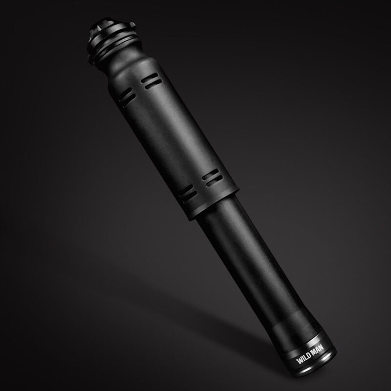 Wild man draagbare mini fietspomp mtb hoge druk plastic fiets handpomp fietsaccessoires pompe velo 110 psi: Zwart