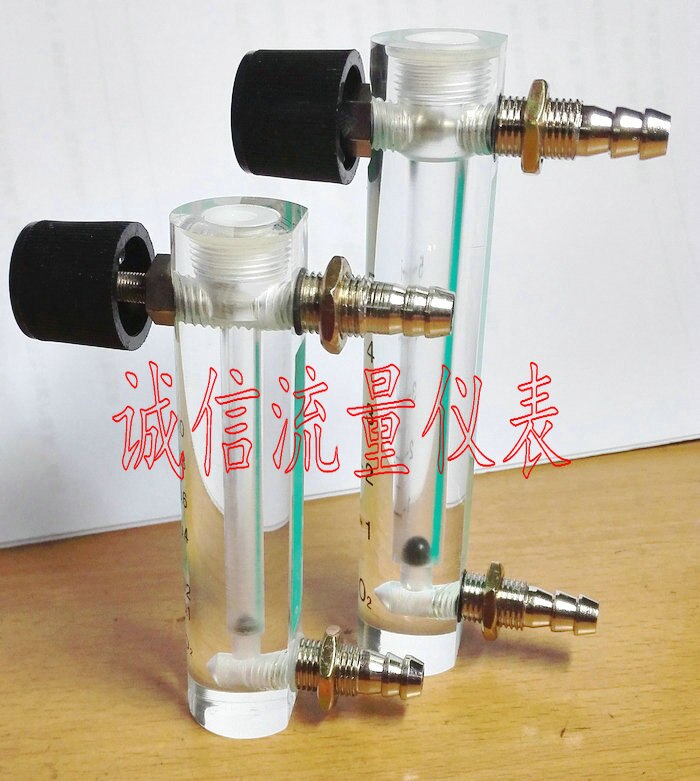 Acryl Gas Lucht Zuurstof Flowmeter Flowmeter Countor Indicator O2 Met Klep Messing Connector 0.1Mpa 0.1-1.0L/Min hoogte 93Mm