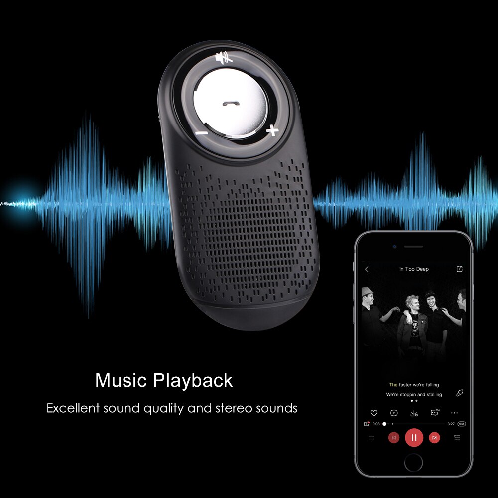 Handfree Bluetooth Car Kit MP3 Player Bluetooth 4.1 EDR Siri Car Bluetooth Handsfree Kit Support 7 Languages 2 Phone Auto On&amp;OFF