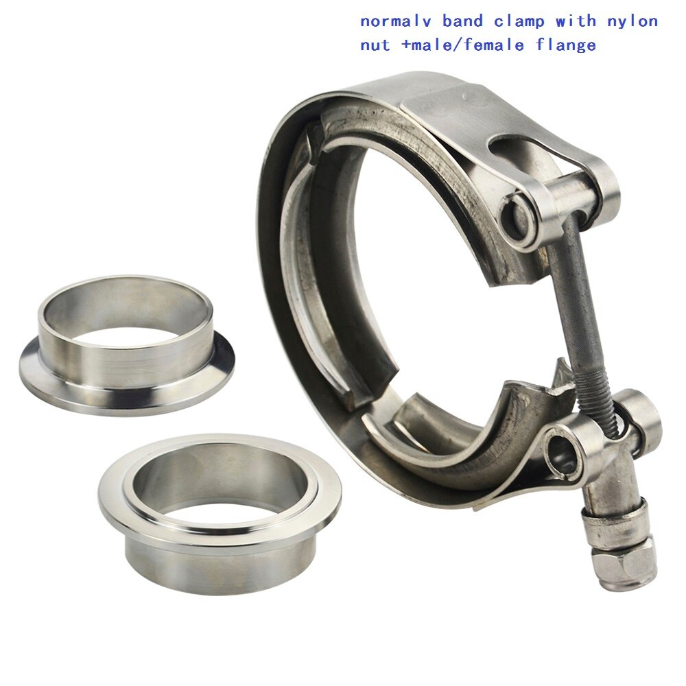 ZUCZUG 2.25" SUS 304 metal clench nut Exhaust high temperture resistance high anti rust V Band Clamp Flange with Kit: vbkm225-n